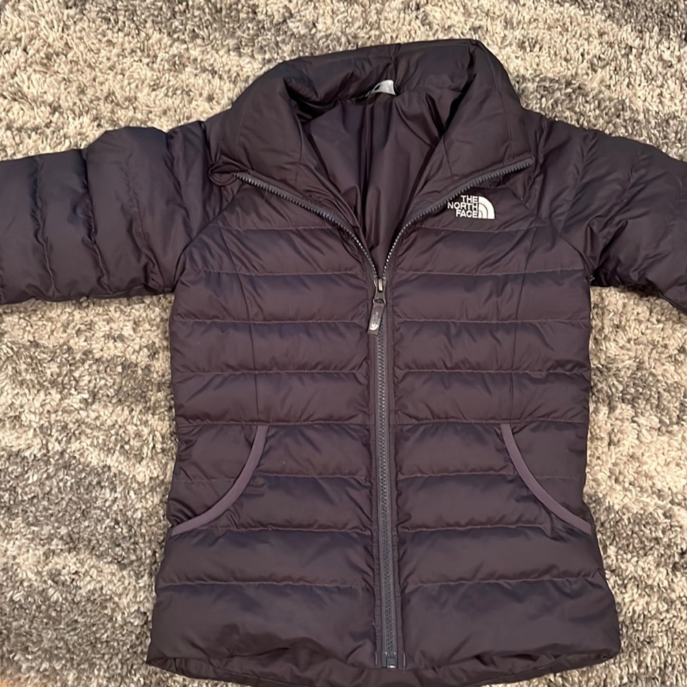 North Face 550 girls size medium 10/12 black winter jacket coat
